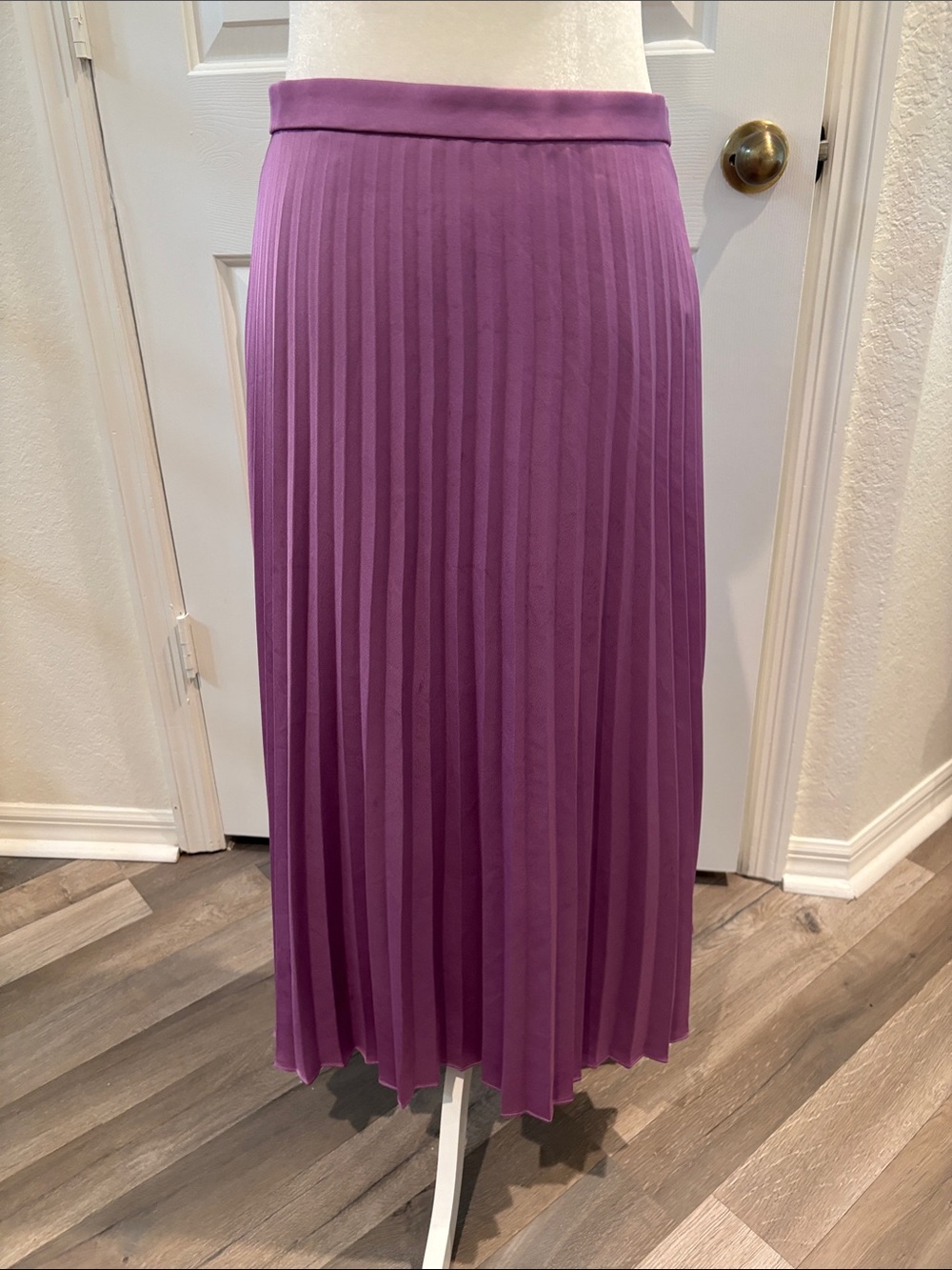 J. Crew Purple Pleated Midi Skirt